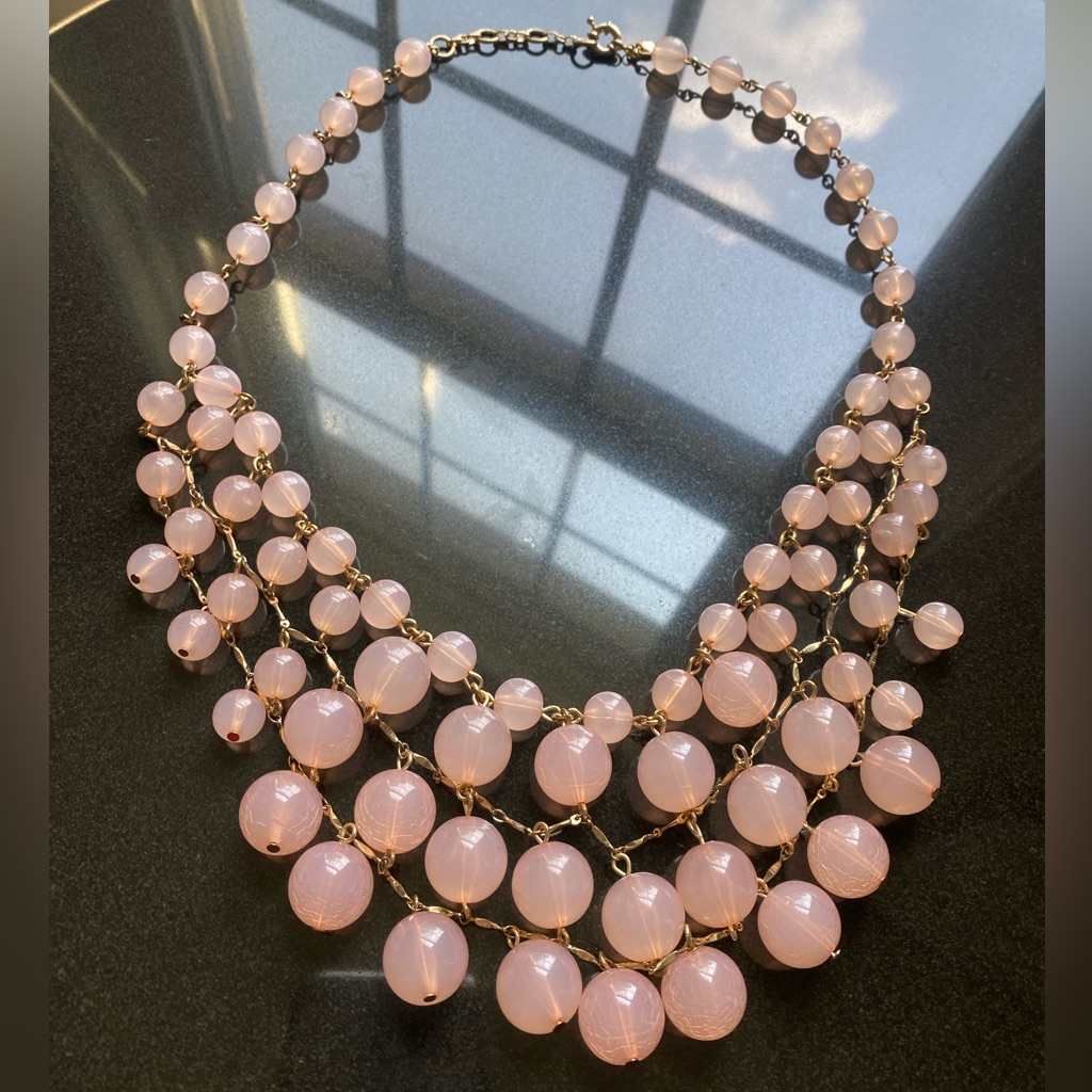 J. Crew Blush Peach Beaded Necklace.